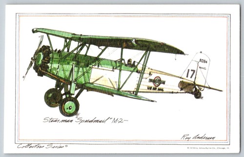 Cartolina biplano varney air - biplano,