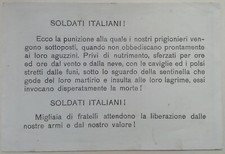 VOLANTINO PRIMA GUERRA MONDIALE WW1 SOLDATI ITALIANI PRIGIONIERI MARTIRIO 