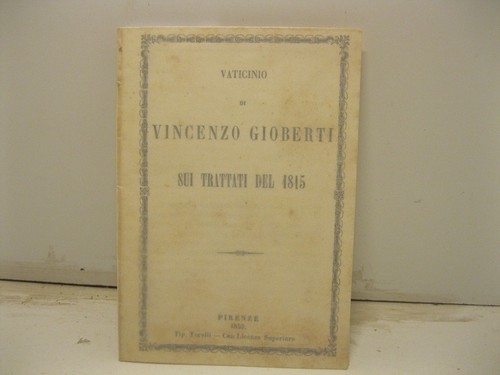 Gioberti vincenzo vaticinio - gioberti,