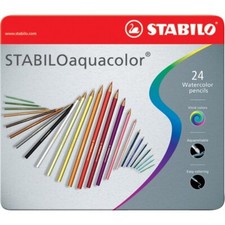 Matite colorate acquarellabili Stabilo aquacolor scatole in metallo assortiti Co