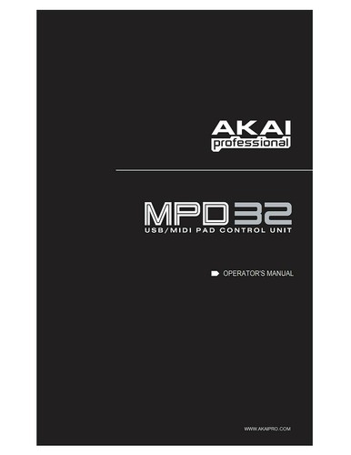 Akai mpd232 owners instruction - akai,