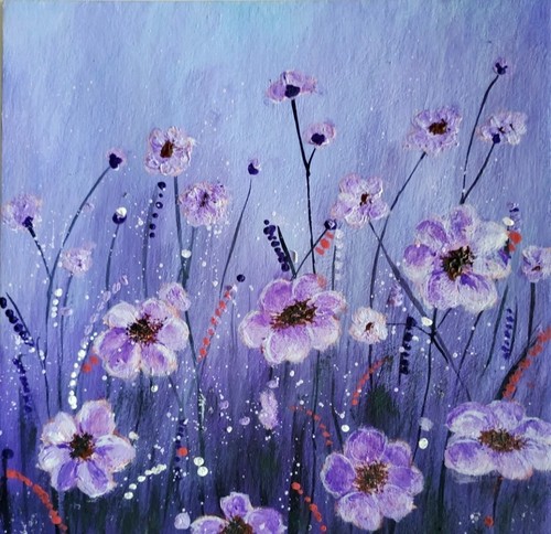 Paesaggio viola fiori - paesaggio,