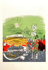 Raoul Dufy - Senza titolo - Serigrafia vintage originale "dopo" con certificato.