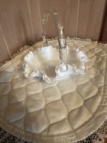 Fenton milk glass silver - silver, crest