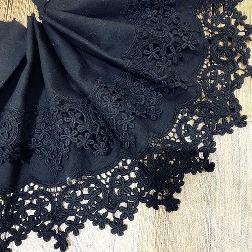 Bordo pizzo cotone ricamo - in,