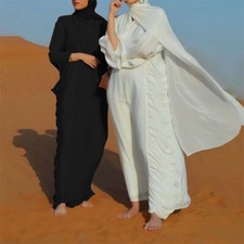 Maxi abito donna musulmano aperto kimono abaya abito caftano Turchia arabo islamico