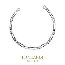 Bracciale uomo piastre semi rigido oro bianco 18kt