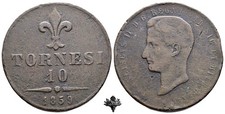 REGNO DUE SICILIE 10 tornesi 1859 Napoli Francesco II di Borbone