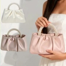 Borsa donna plissettata perla