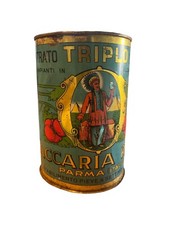 ? Antica Scatola Latta Pubblicità Indiano Triplo Pomodoro Zaccaria Rossi Parma