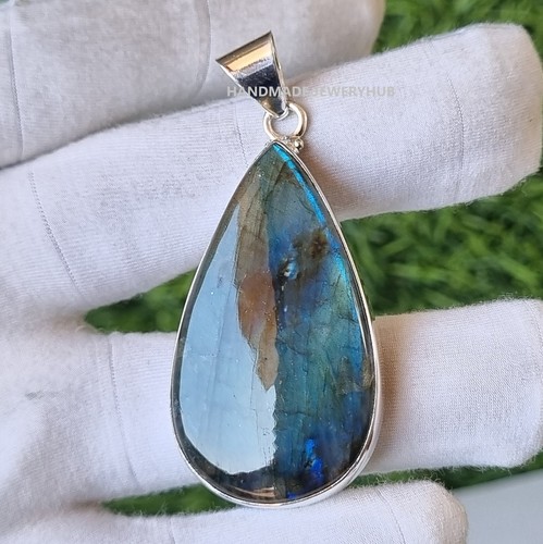 Ciondolo labradorite drak blu - labradorite,