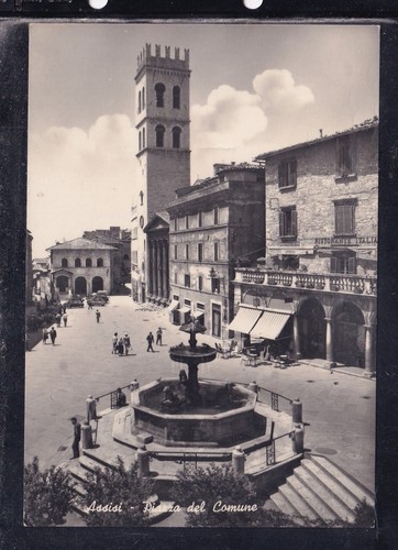 Cartolina assisi piazza - assisi, del