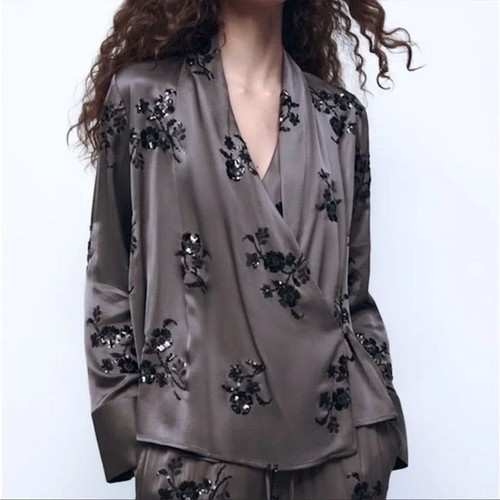 Top blusa zara con - con, paillettes