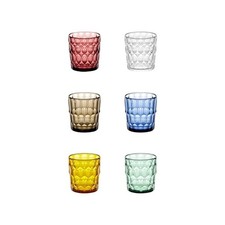 Guzzini Bicchieri Vanità Colori Assortiti, Set di 6 Bicchieri Bassi 12oz. Bio Based...