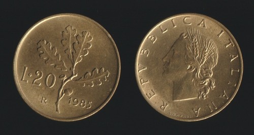 Lire 1985 ramo quercia - 1985, di