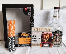 Bottiglia Chivas Regal 12y + scatola Poker + DVD "IL Giocatore" + 50 Chips