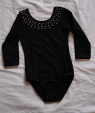 Body danza - 4 / 5 anni - colore nero, con strass colorati