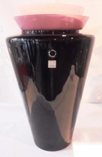 VASO CON DOSATORI VETRO MURANO | ENRICO COVERI | NERO E ROSA | GLASS VASE
