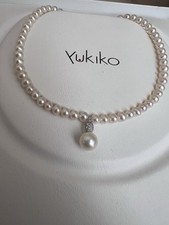 Collana Yukiko Perle, Brillanti E Oro Bianco 18 Kt