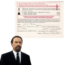 Rip Torn 61st Annual Academy Awards 1989 Biglietto Autografato Premi Oscar