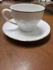 piattino tazza- CAFFE antico in porcellana bianca bordo oro