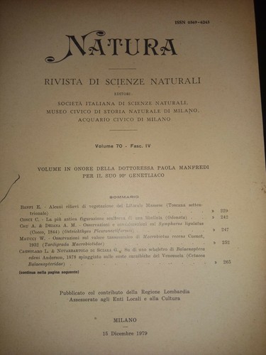 Natura rivista scienze - natura.,