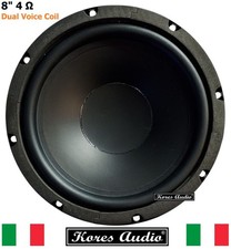 Kores Audio KM248 Woofer Cono 8" Pollici 20/21 Cm 400W/200W  Doppia Bobina 4 Ohm