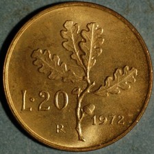 Italy 20 Lire 1972 KM# 97