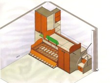 cameretta ragazzi unisex, con letto a castello 