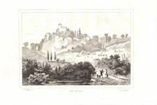 SAN MARINO veduta panoramica STAMPA ANTICA del 1834 Antique print