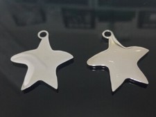 2pz ciondoli stella marina liscio in acciaio inox 29x25mm colore argento scuro