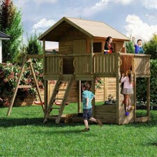 Casetta Da Giardino Per Bambini In Legno Fungoo Galaxy Sunshine Doppia Altalene 