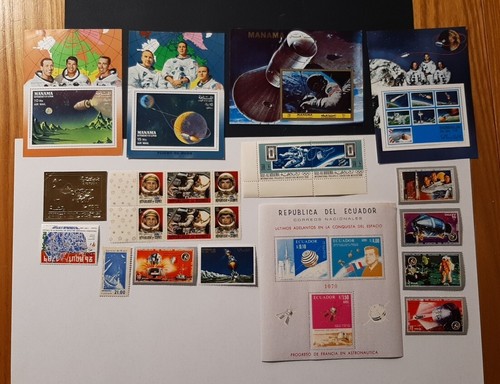 Lotto francobolli tema spazio - francobolli,