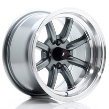 Un cerchio Cerchi JR Wheels JR19 14x8 ET-13 4x100 Gun Metal con bordo lavorato
