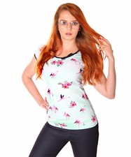 Liquor Brand Flamingo  Hibiskus Girl Doll Rockabilly retro T-Shirt