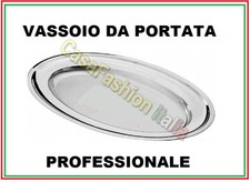 VASSOIO PIATTO DA PORTATA ACCIAIO INOX 18/10 PROFESSIONALE HORECA MADE ITALY  