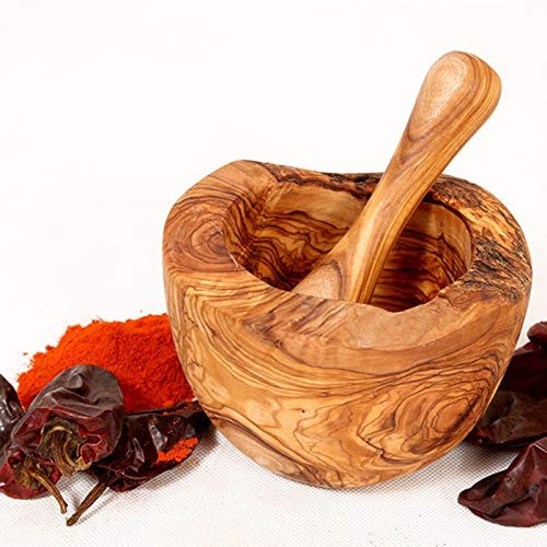 Mortaio con pestello legno - mortaio,