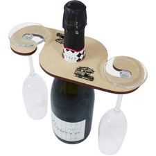 'Vintage Camping Truck' Wooden Wine Glass / Bottle Holder (GH00075573)