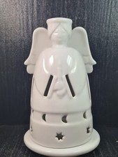 icm cose casa angelo prorcellana bianco porta candele h cm 16 x 10