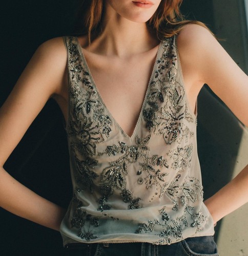 Gilet zara grigio organza - gilet,