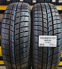 2X PNEUMATICI USATI 155 65 14 75T BARUM POLARIS 5 M+S TERMICHE GOMME 1556514 