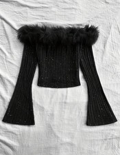 Top nero elegante off shoulder
