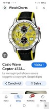 Orologio Casio Wave Ceptor Colore Giallo Cinturino In Pelle