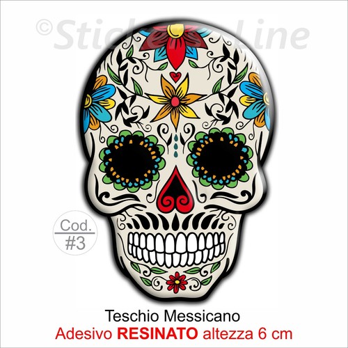 Adesivo resinato teschio - adesivo,