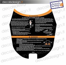 Adesivo avvertenze warning manubrio moto d'acqua Yamaha gp 1300