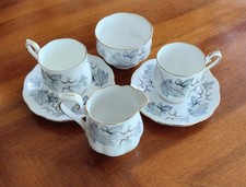 Raro Tet a Tet da Caffè Royal Albert Silver Maple Pattern Coffee For Two Set