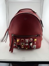 Mini zaino con borchie Fendi - pelle di vitello rossa - Made in Italy