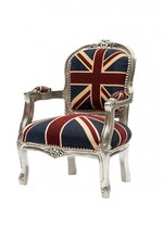 Poltrona con braccioli barocco in foglia argento per BAMBINI PICCOLA CAMERETTA