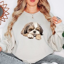 Felpa Shih Tzu cucciolo cane razze animali donna amante degli animali maglione grafico
