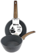Pentolino per Induzione Antiaderente - 20 CM -Elegante Pentolino Effetto Pietra 